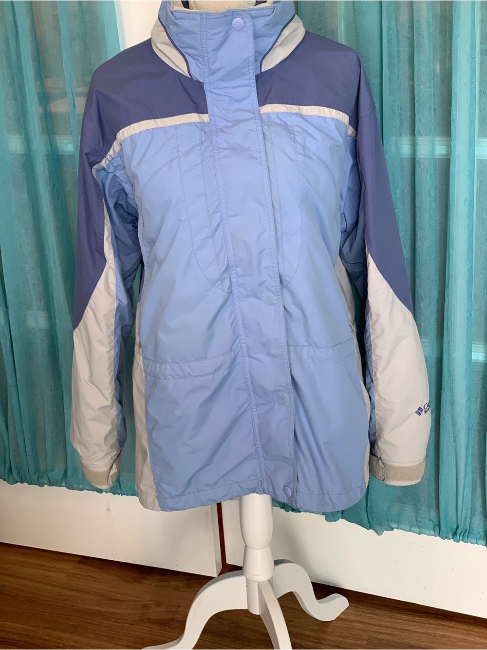 Columbia Core Interchange 3 in 1 fleece lined jacket Sz L hidden hood gorpcore